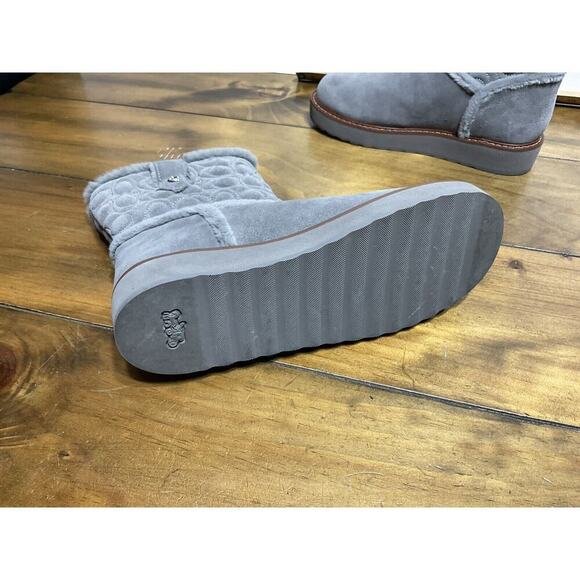 COACH Suede Ivy Boots Size 6 B Heather Grey - Picture 10 of 11